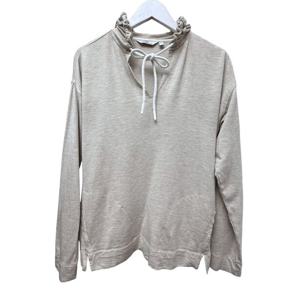 Vineyard Vines Hoodie Tee Small Oatmeal Beige Casual Womens Soft Top Preppy - Picture 1 of 8